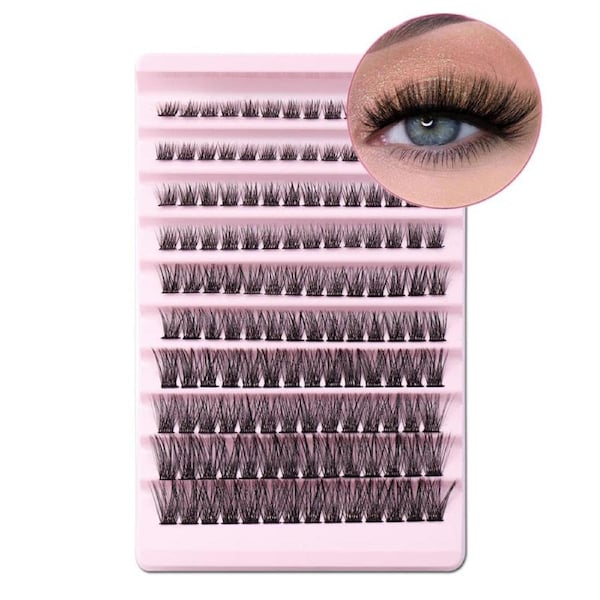 Nevenka DIY Lash Clusters 112 Clusters False Eyelash Extensions Natural Look Fluffy Wispy Eyelashes (Cirrus,8-16mm Mix)