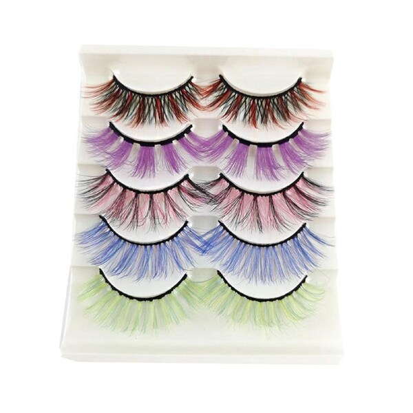Nevenka 3D False Eyelashes Colored Thick Lashes for Performance Halloween-2