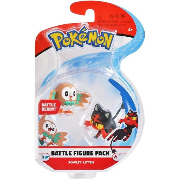 WCT Pokemon Battle Figure Pack Rowlet and Litten 4+