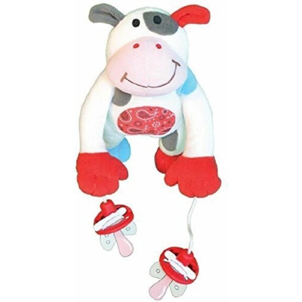 Pullypalz Pacifier Holder Moo Moo Cow Entertaining for Babies 0m+
