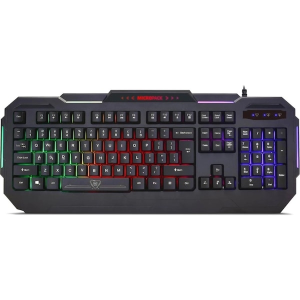 Wired Rainbow Backlit Gaming Keyboard with Splash Proof Design