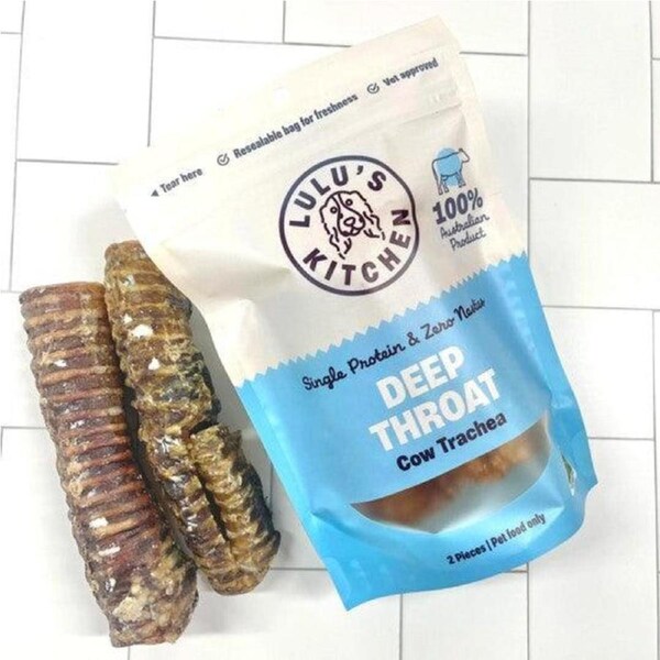 LULU'S KITCHEN Dog Treats Deep Throat - Cow Trachea 2pc