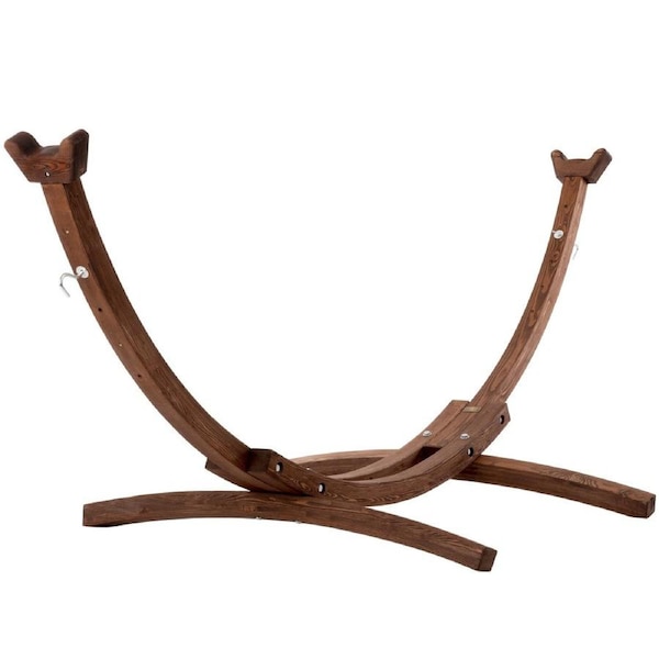 Solid Pine Arc Hammock Stand (305 cm) - Brown