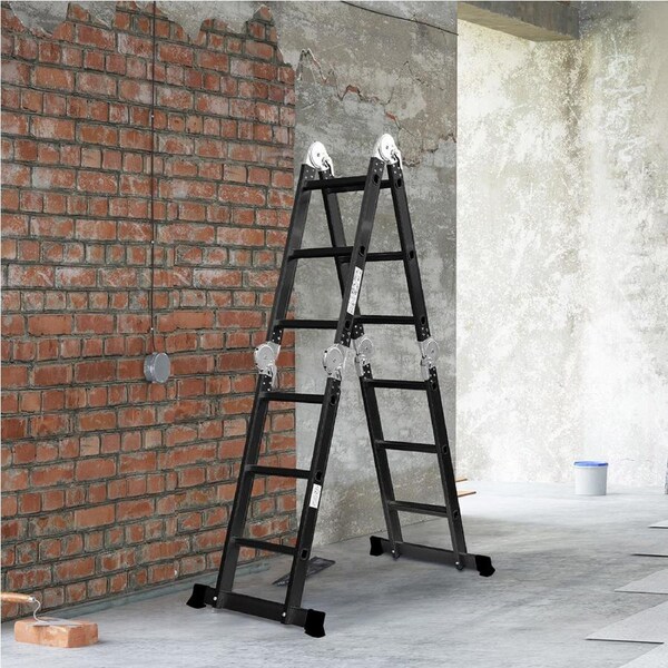 Traderight Multi Purpose Ladder Aluminium Folding Platform Extension Step 3.6m