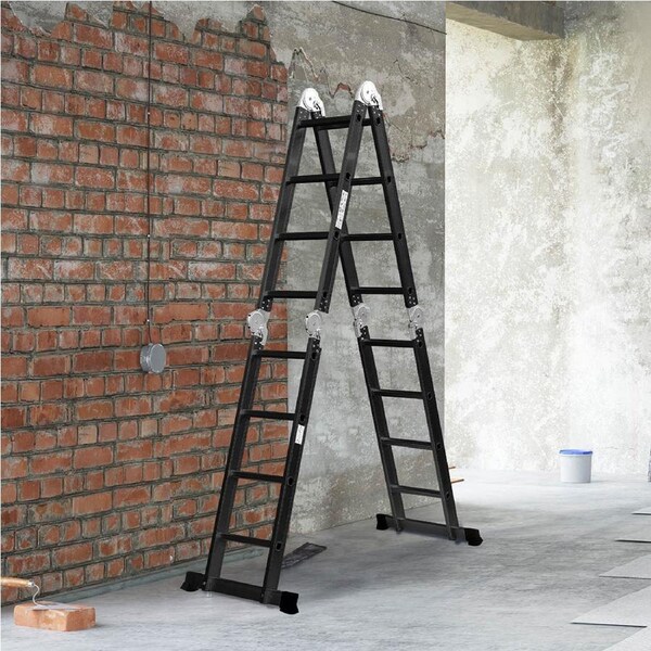 Traderight Multi Purpose Ladder Aluminium Folding Platform Extension Step 4.7m