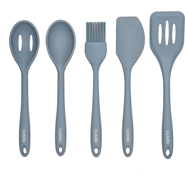 5pc Ladelle Craft Blue Silicone Kitchenware Cooking/Serving Utensil Set