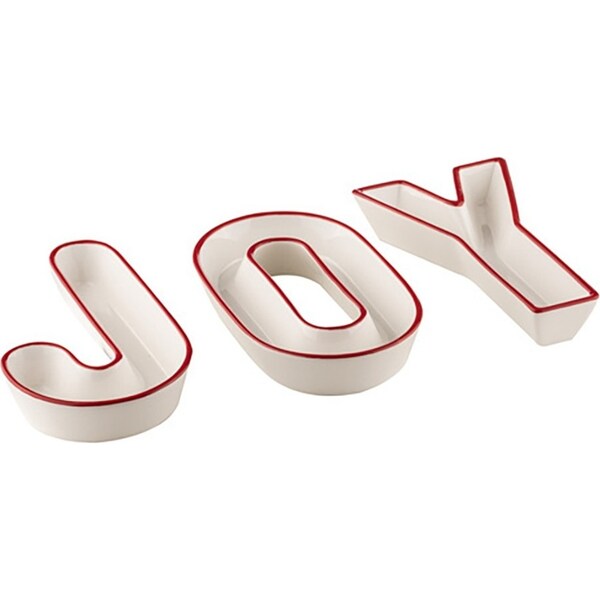 3pc Ladelle Festive/Seasonal Letters Joy Porcelain Food Bowl Set 17x10x3cm