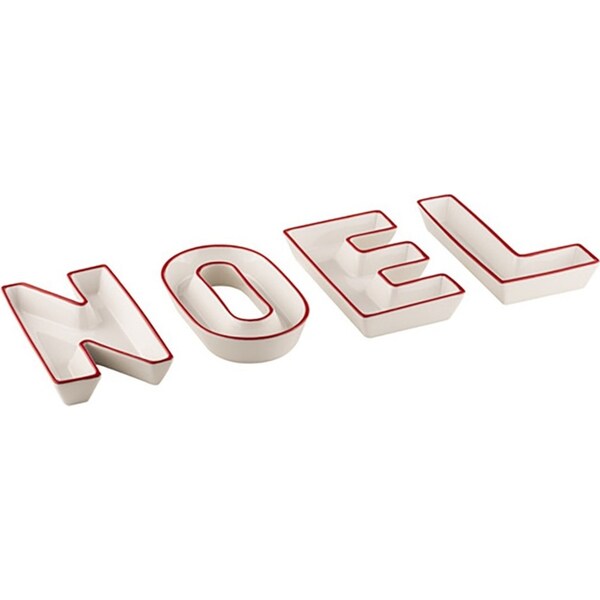 4pc Ladelle Festive/Seasonal Letters Noel Porcelain Food Bowl Set 17x10x3cm