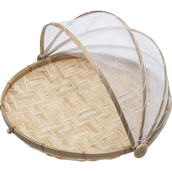 Ladelle Bamboo Woven Collapsible 42x42x5cm Entertaining/Serving Food Cover