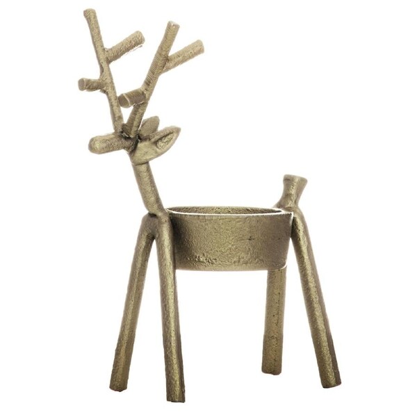 Ladelle Prancer Reindeer Small Aluminium Serving Bowl 20x8.2x11.5cm Gold
