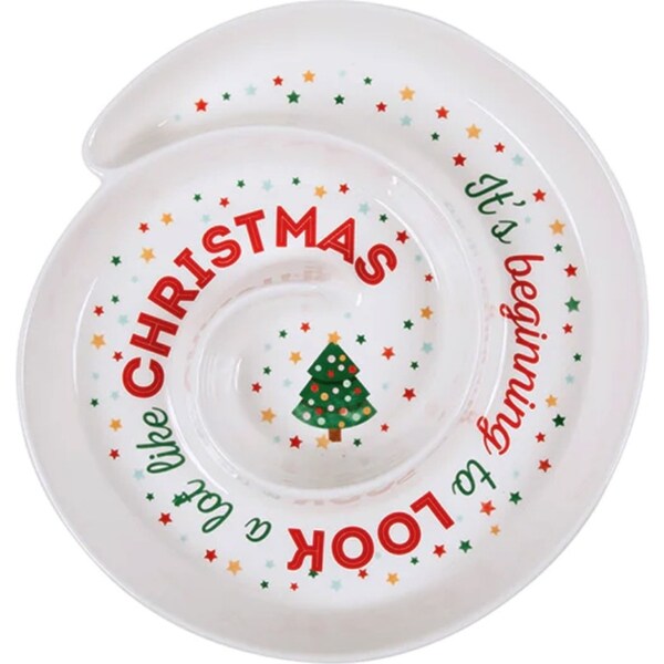 Ladelle Joyful Swirl Porcelain Serving/Entertaining Platter 26.8x24.4x3.1cm