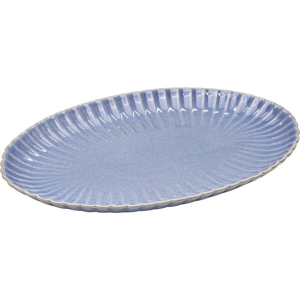 Ladelle Marguerite Stoneware Oval Serving Platter/Plate 40x27x3cm Powder Blue
