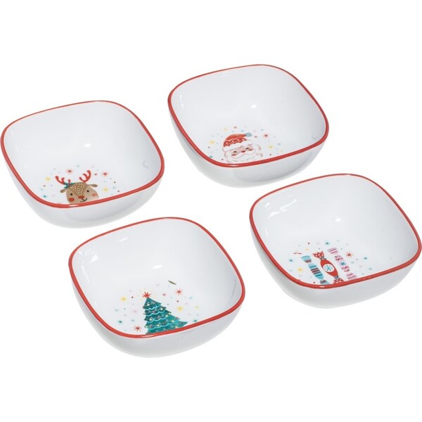 4pc Ladelle Candy Festive Serving/Entertaining Porcelain Bowl Set 10x10x4.2cm