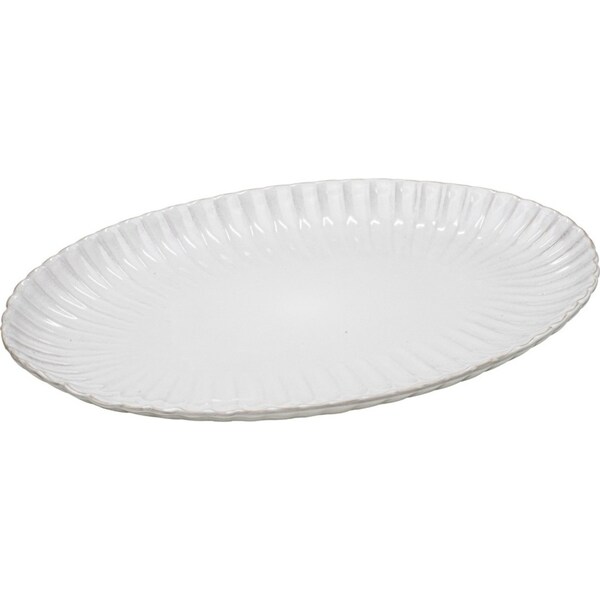 Ladelle Marguerite Stoneware Oval Serving/Entertaining Platter 40x27x3cm White