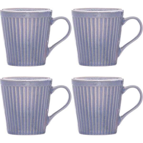 4pc Ladelle Marguerite Stoneware Drink/Beverage Mug 400ml Set Powder Blue