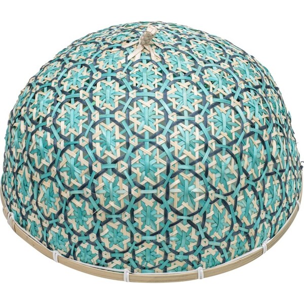 Ladelle Bamboo Woven 34x34x18cm Entertaining/Serving Food Cover Blue/Teal