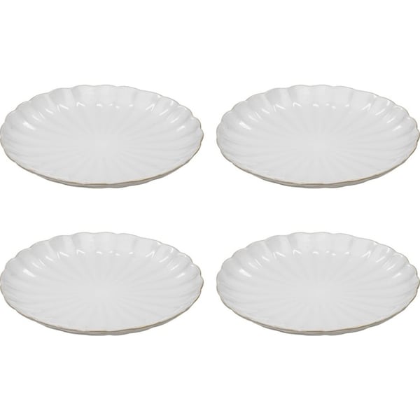 4pc Ladelle Marguerite Stoneware Dinner Plate 27.2x27.2x3.2cm Serveware White
