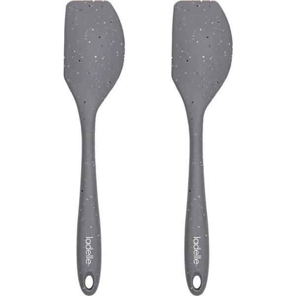 2x Ladelle Craft Grey Speckled Kitchenware Silicone Spatula Serving Utensil