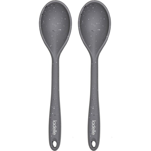 2x Ladelle Craft Grey Speckled Kitchenware Silicone Spoon Serving Utensil