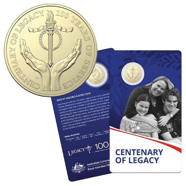 2023 $1 Centenary of Legacy Uncirculated Coin Mintage 30000
