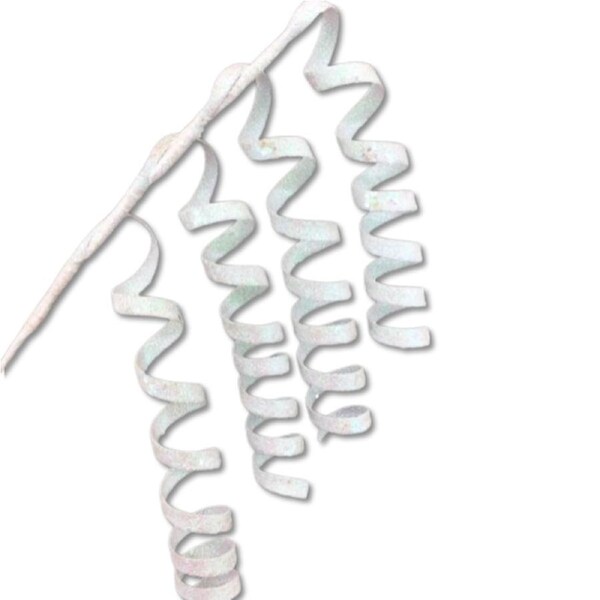 Iridescent White Spiral Spray 65cm