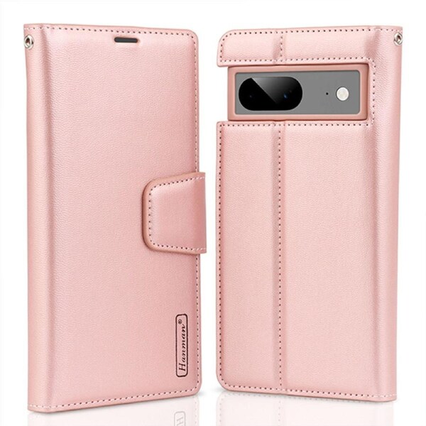ZUSLAB Pixel 8 Case Hanman Leather Wallet Card Cover for Google (2023) - Rose Gold