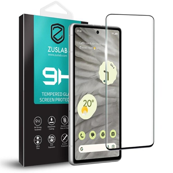 ZUSLAB Pixel 8 Tempered Glass Screen Protector Film Case Friendly 9H Hardness for Google (2023) - Black