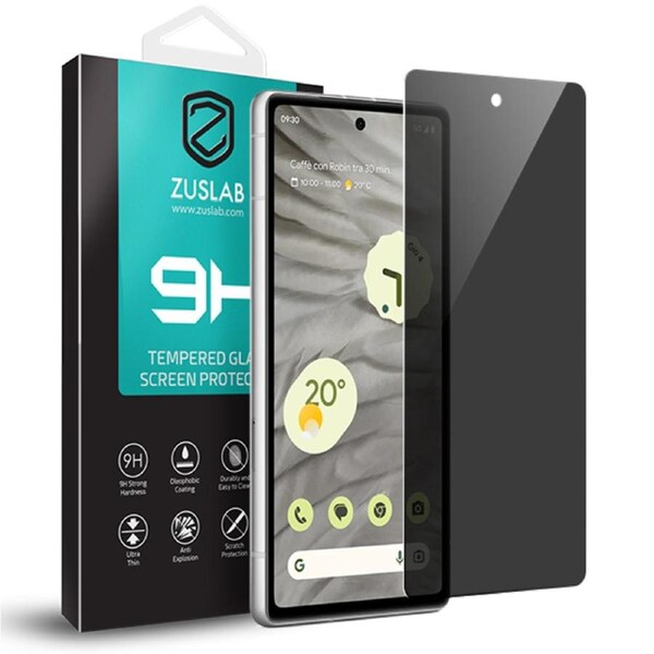 ZUSLAB Pixel 8 Pro Privacy Tempered Glass Screen Protector Film Anti Spy Case Friendly 9H Hardness for Google (2023)