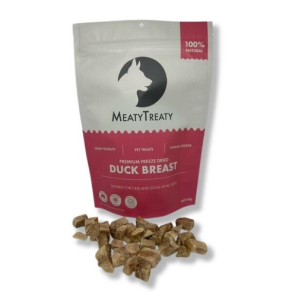 Meaty Treaty Freeze Dried Australian Duck Breast Cat & Dog Treats 50g
