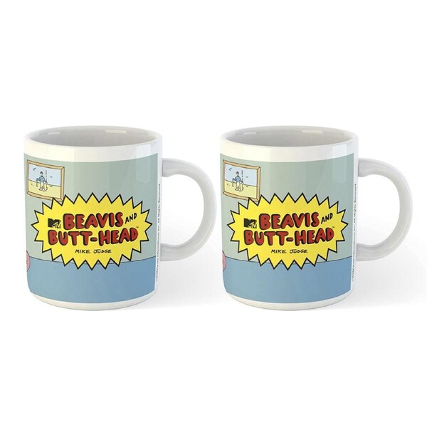 2x Beavis and Butt-head 90s Television Cartoon Style Couch Coffee Mug 300ml