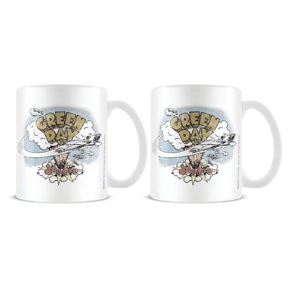 2x Green Day Dookie Themed Retro Style Gift Coffee Mug Drinking Cup 300ml White