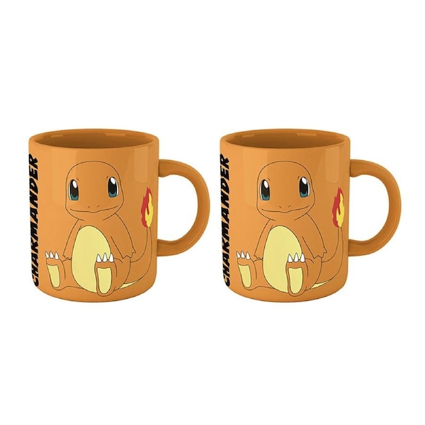 2x Pokemon Video Game/Cartoon Themed Character Coloured Mug Charmander 300ml