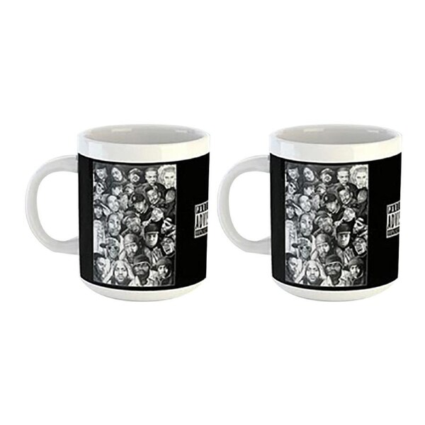 2x Rap Gods Of Hiphop 90s Music Collage Explicit Lyrics Logo Black/White 300ml