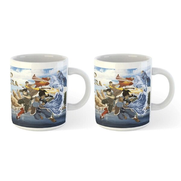 2x The Legend of Korra Elements Themed Printed Coffee Mug Drinking Cup 300ml