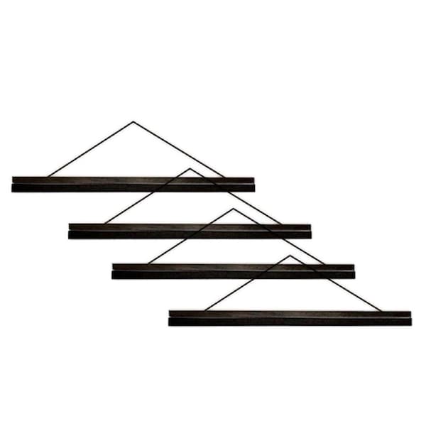 4x Frames & Hangers Wall Art Magnetic Sleek Poster Hanger 92cm Pair Home Decor