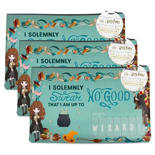 3x Wizarding World Harry Potter Solemnly Swear Named Pencil/stationery Case