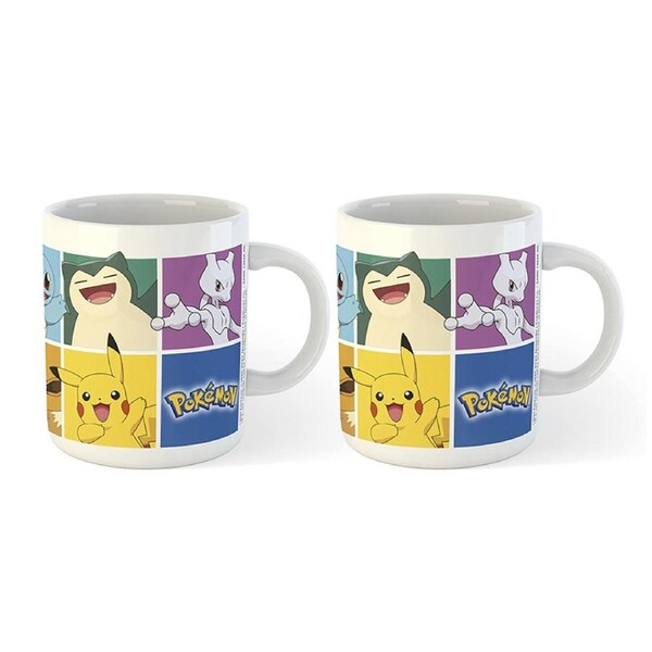 2x Pokemon Video Game/Cartoon Themed Full Coloured Mug Collaged Characters 300ml
