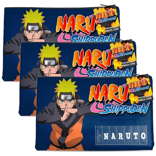 3x Naruto Shippuden Shadow Clone Personalized Named Pencil/stationery Case