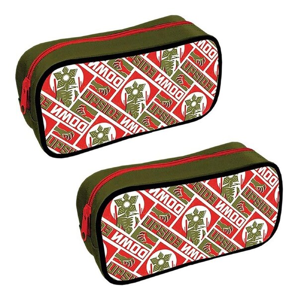 2x Stranger Things The Upside Down Shaped Themed stationery Pencil Case Set