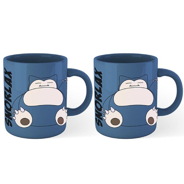 2x Pokemon Video Game/Cartoon Themed Character Full Coloured Mug Snorlax 300ml