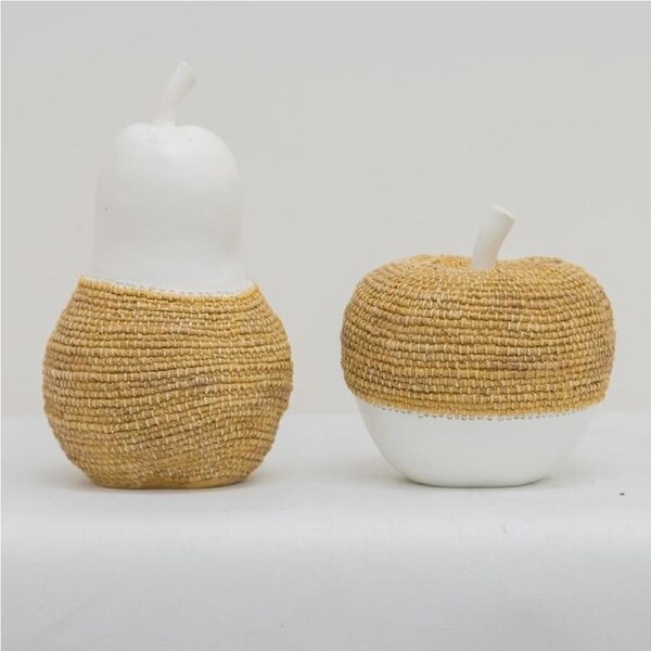Willow & Silk Apple & Pear 21cm/14cm Fruit Replica Ornament