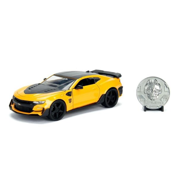 Jada 1:24 Scale Transformers 5 The Last Knight 2016 Chevy Camaro Bumblebee & Medallion