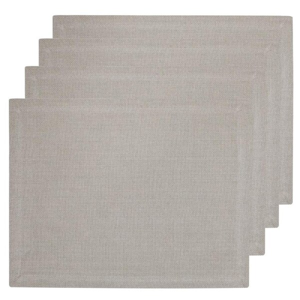 4pc Ladelle Premium Lina Cotton Table Placemat/Pad 33x45cm Flax Kitchenware