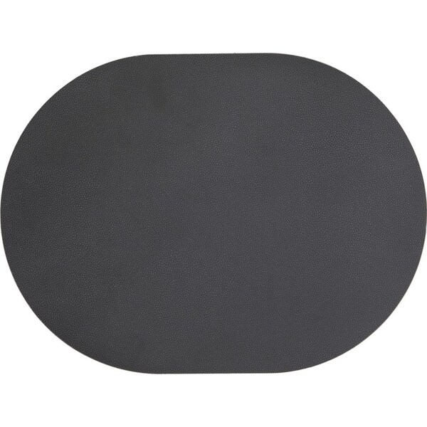 4pc Ladelle Hugo Oval Charcoal Vinyl Kitchenware Placemat/Table Mat 33x44cm