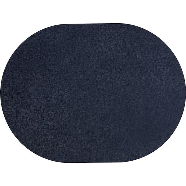 4pc Ladelle Hugo Oval Navy Vinyl Kitchenware Placemat/Table Mat 33x44cm