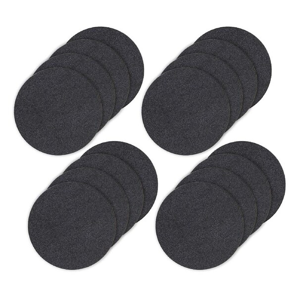 16pc Ladelle Hugo Vinyl Round Drink/Beverage Table Coasters/Mats 10cm Black