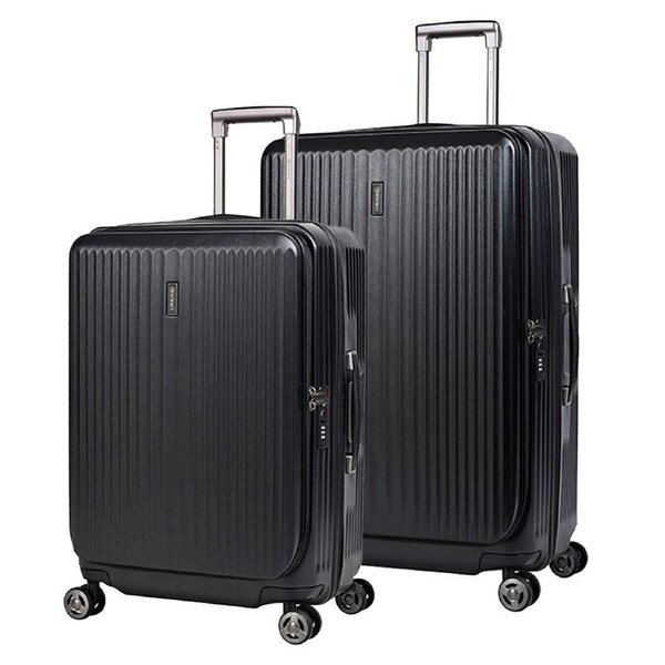2pc Eminent 24"/28" Trolley Checked Case Luggage Suitcase Travel M/L Black