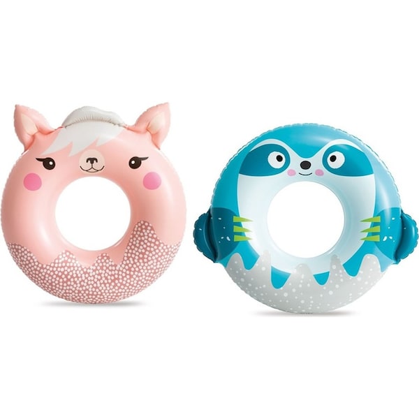 2x Intex 76cm Cute Animal Tubes Kids/Children Inflatable Swimming Pool Toy Asst.