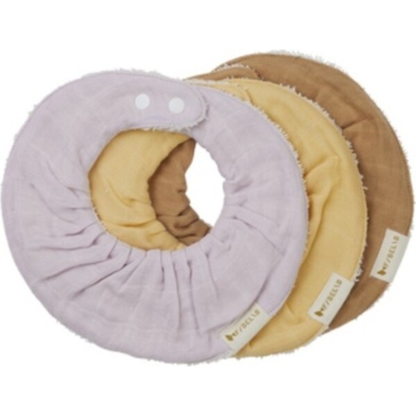 3pc Fabelab Ruffle Organic Cotton 19x19cm Neck Feeding Bib Baby/Infant Star Dust