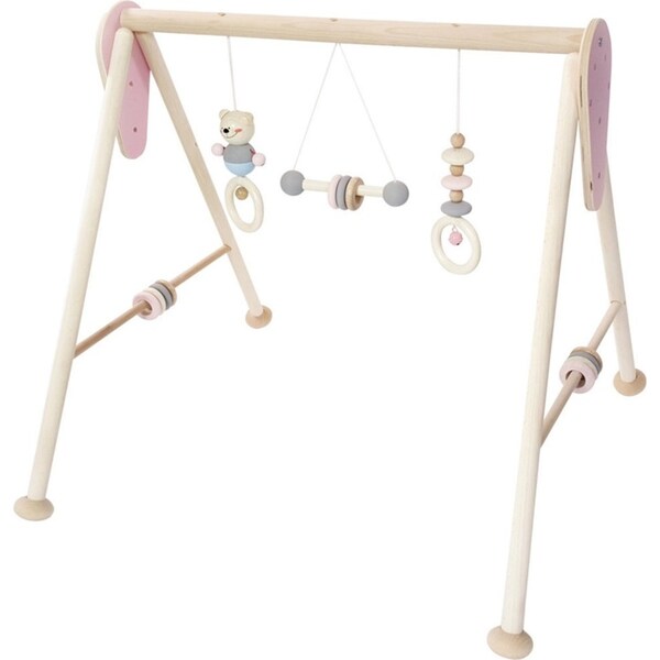 Hess Spielzeug 60cm Wooden Activity Play Gym Toy Baby/Infant 0m+ Natural Pink